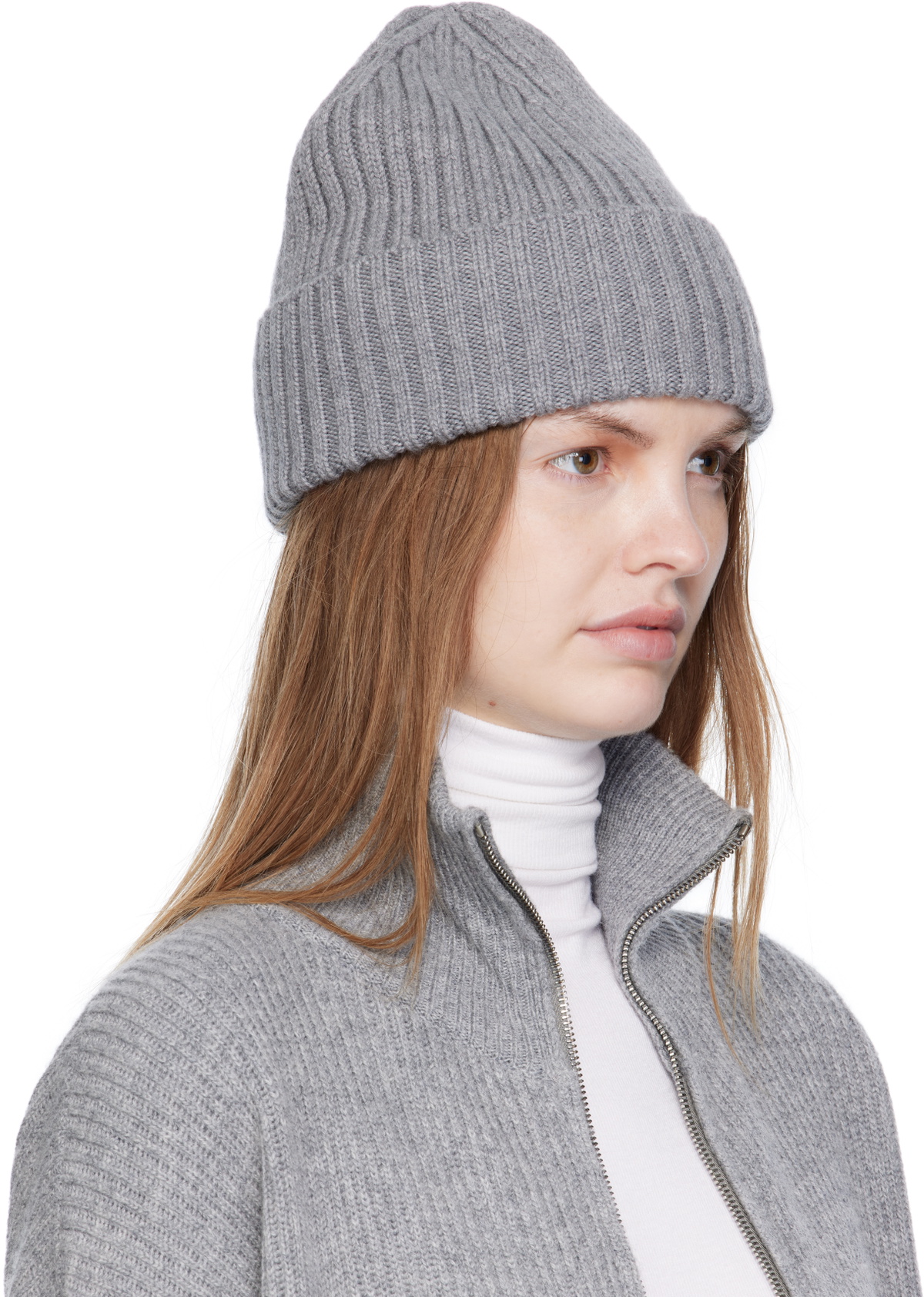 Ruslan Baginskiy Gray Monogram-Embroidered Wool Beanie