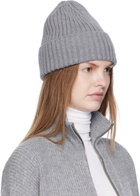 Ruslan Baginskiy Gray Monogram-Embroidered Wool Beanie