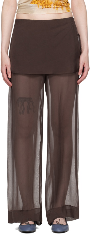 Photo: Paloma Wool Brown Silk Archive Trousers