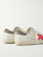 Golden Goose - Superstar Distressed Leather and Suede Sneakers - White