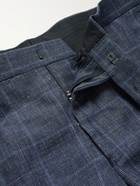 RICHARD JAMES - Slim-Fit Tapered Prince of Wales Checked Linen and Wool-Blend Suit Trousers - Blue