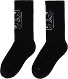 VETEMENTS Black Biker Cross Logo Socks