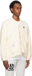 AAPE by A Bathing Ape Off-White Y-Neck Cardigan