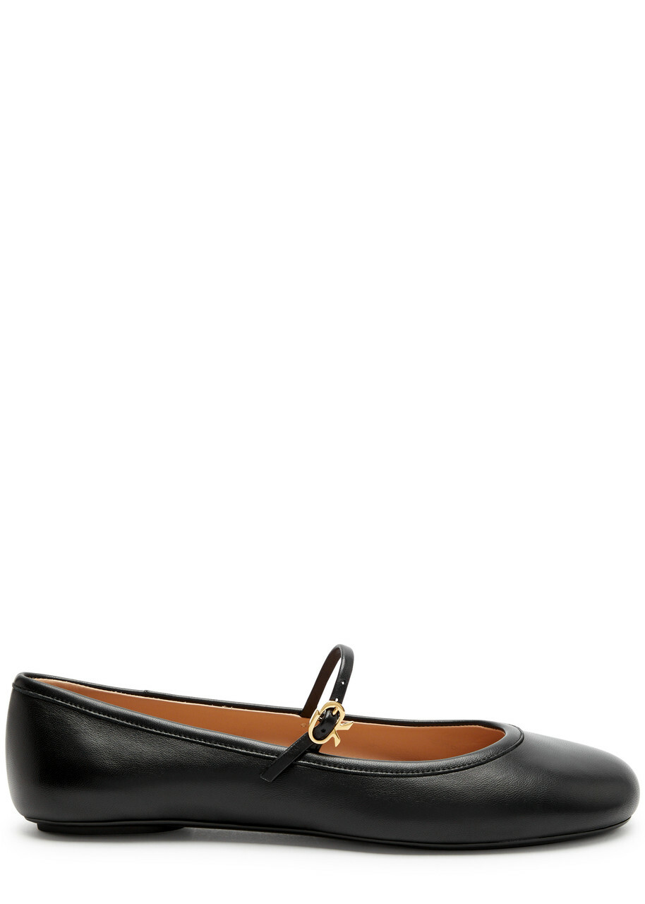 Gianvito Rossi Carla 05 Leather Ballet Flats Black Gianvito Rossi
