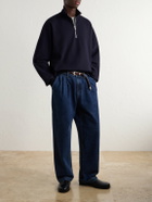 AGOLDE - Idris Cotton-Jersey Half-Zip Sweatshirt - Black