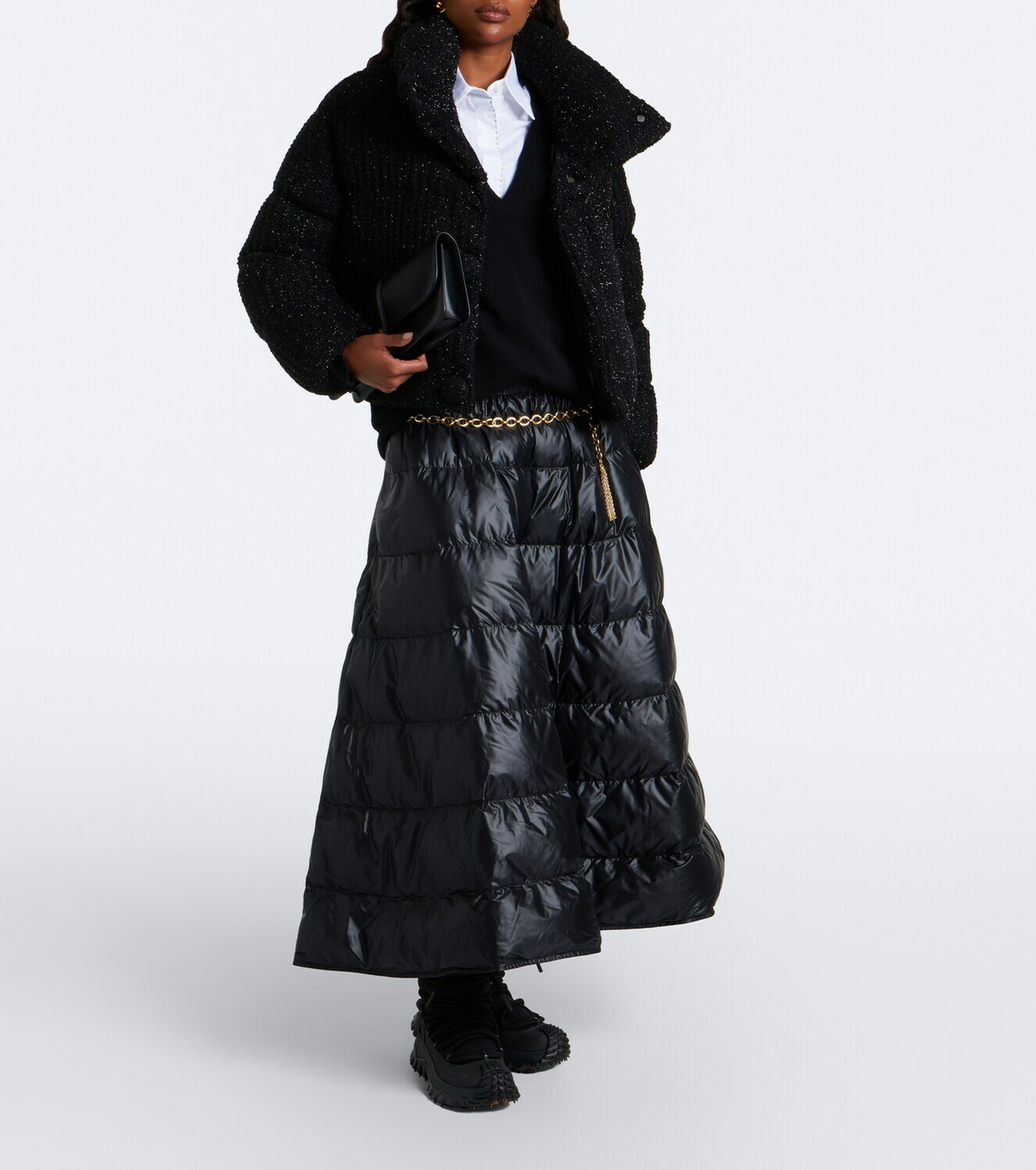 Moncler Almee lamé down jacket