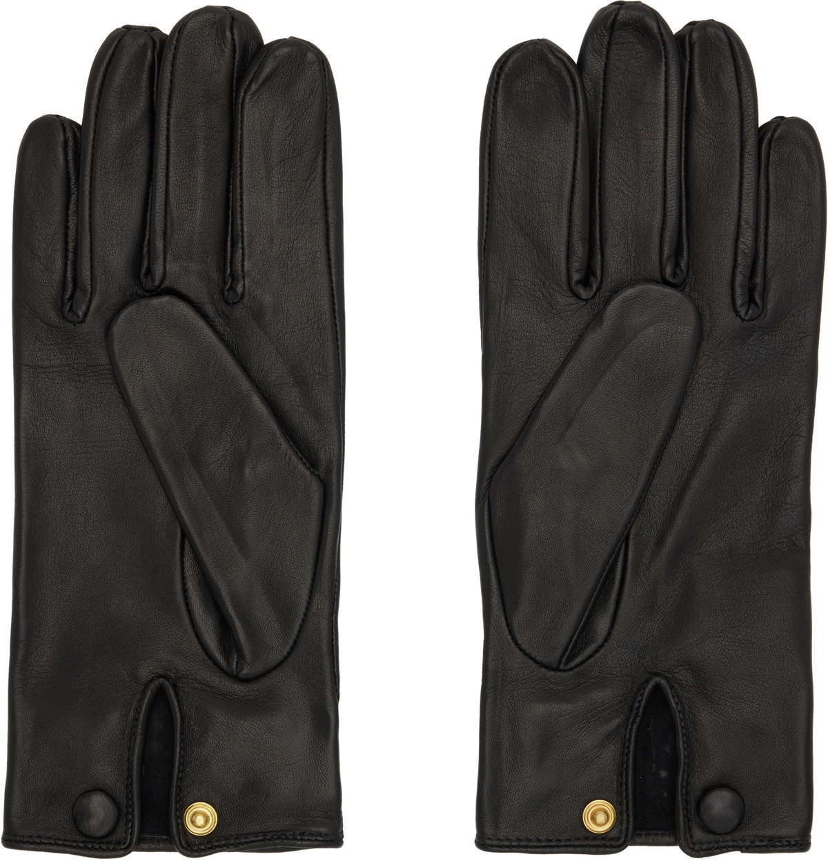 Ernest W. Baker Black Buckle Appliqué Leather Gloves