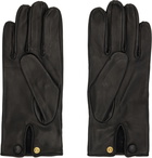 Ernest W. Baker Black Buckle Appliqué Leather Gloves