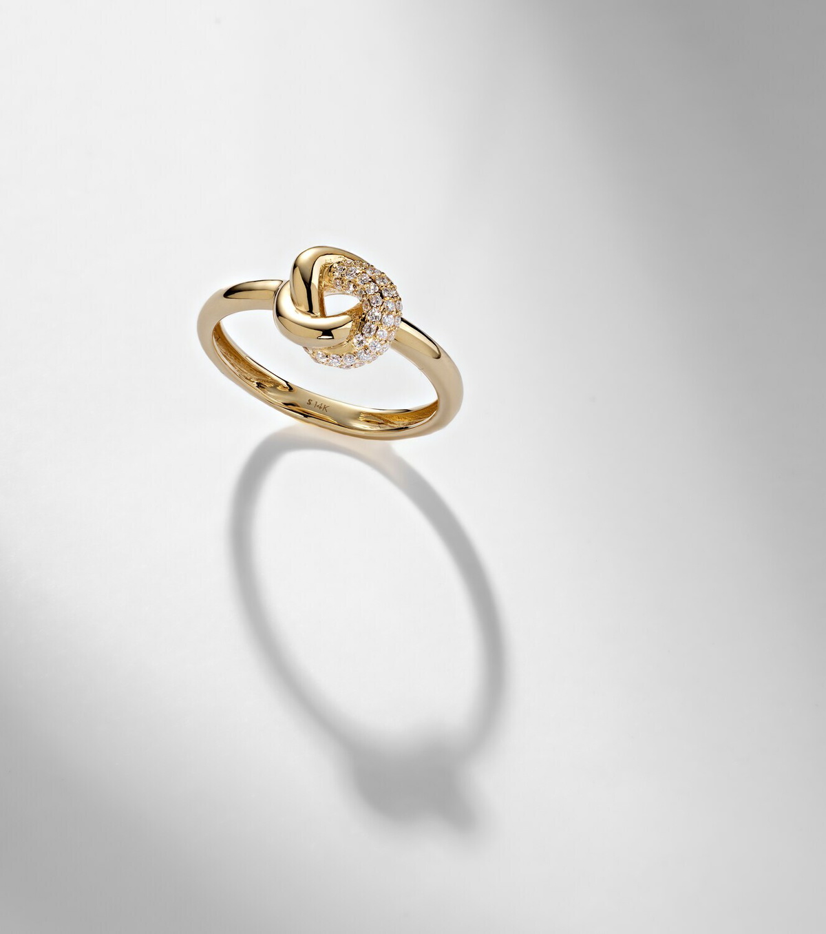 Stone and Strand 14kt gold ring with diamonds