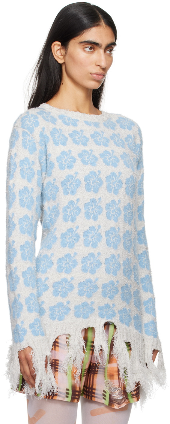Ashley Williams Blue Ganguro Floral Sweater