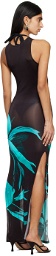 Louisa Ballou Black & Blue Sea Breeze Maxi Dress