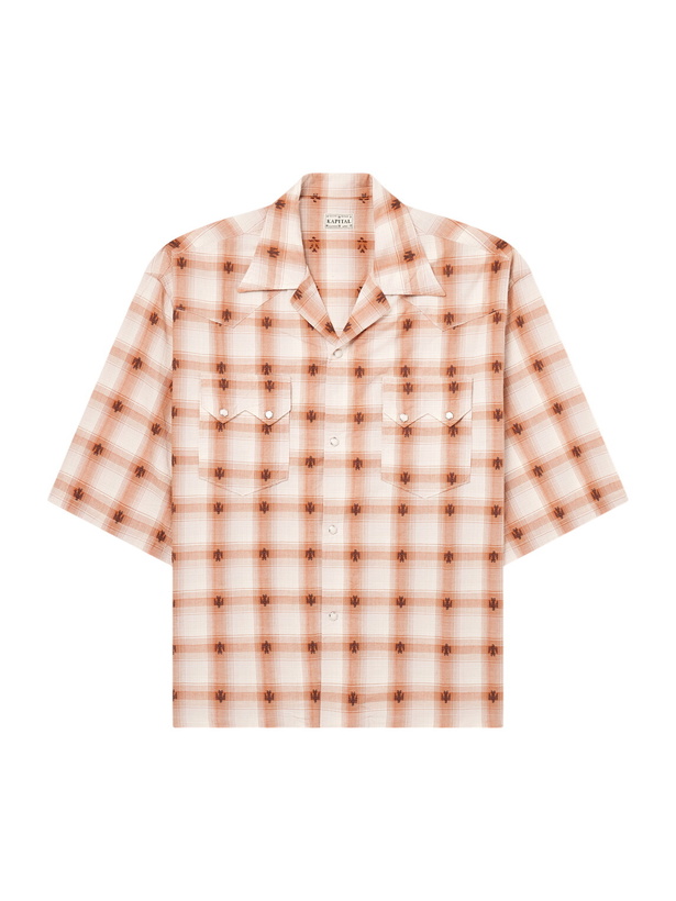 Photo: KAPITAL - Camp-Collar Checked Cotton Western Shirt - Orange