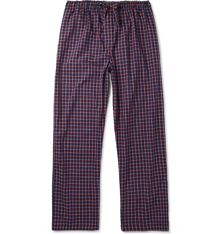 Photo: Derek Rose - Checked Cotton Pyjama Trousers - Men - Navy
