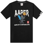 AAPE Men's Planet R T-Shirt in Black