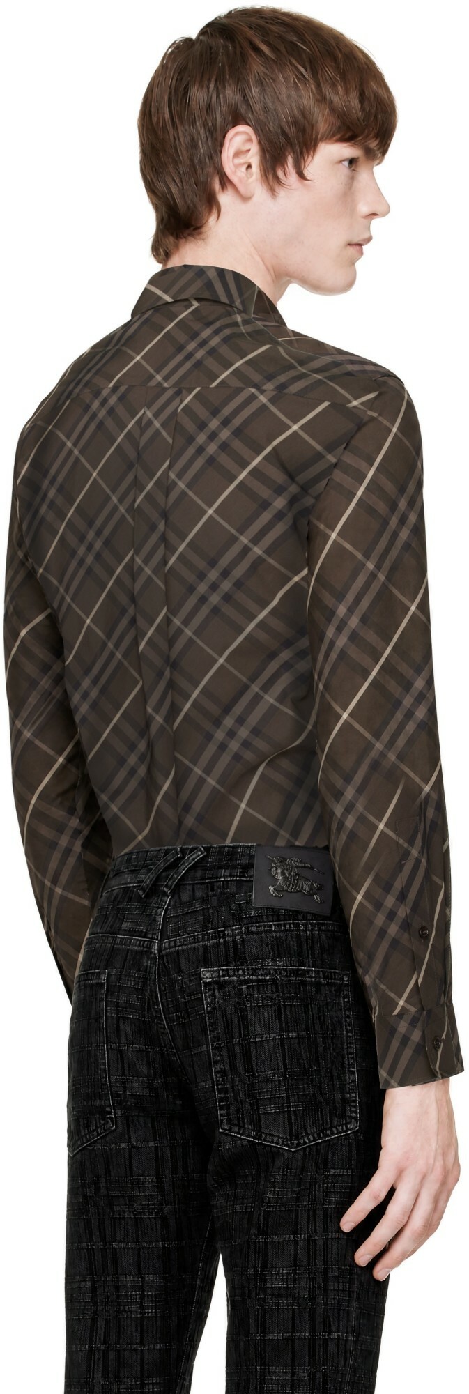 Burberry Brown Classic Fit Check Cotton Shirt