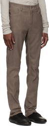 Rick Owens Gray Temple Tyrone Leather Pants
