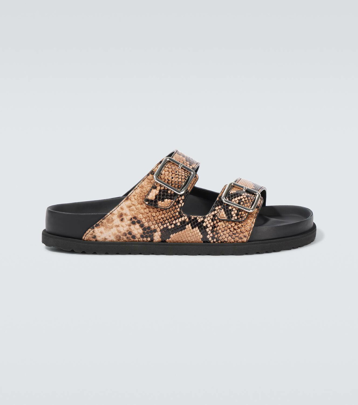 靴 Birkenstock 1774 Arizona Lined Snake Arizona Lined 1774 Leather in Color Natural Snake Brown