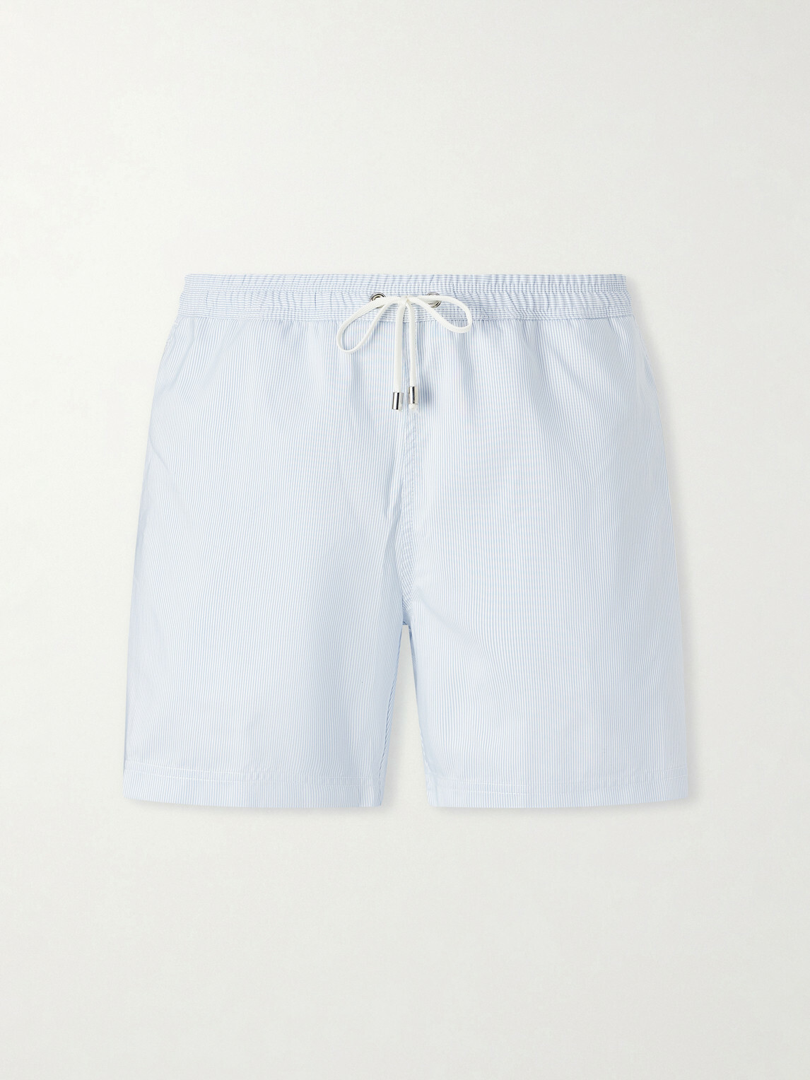 Sunspel - Fine Striped Straight-Leg Swim Shorts - Blue