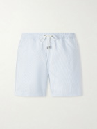Sunspel - Fine Striped Straight-Leg Swim Shorts - Blue