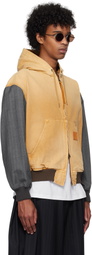 Khoki Beige & Gray Vintage-Effect Work Jacket