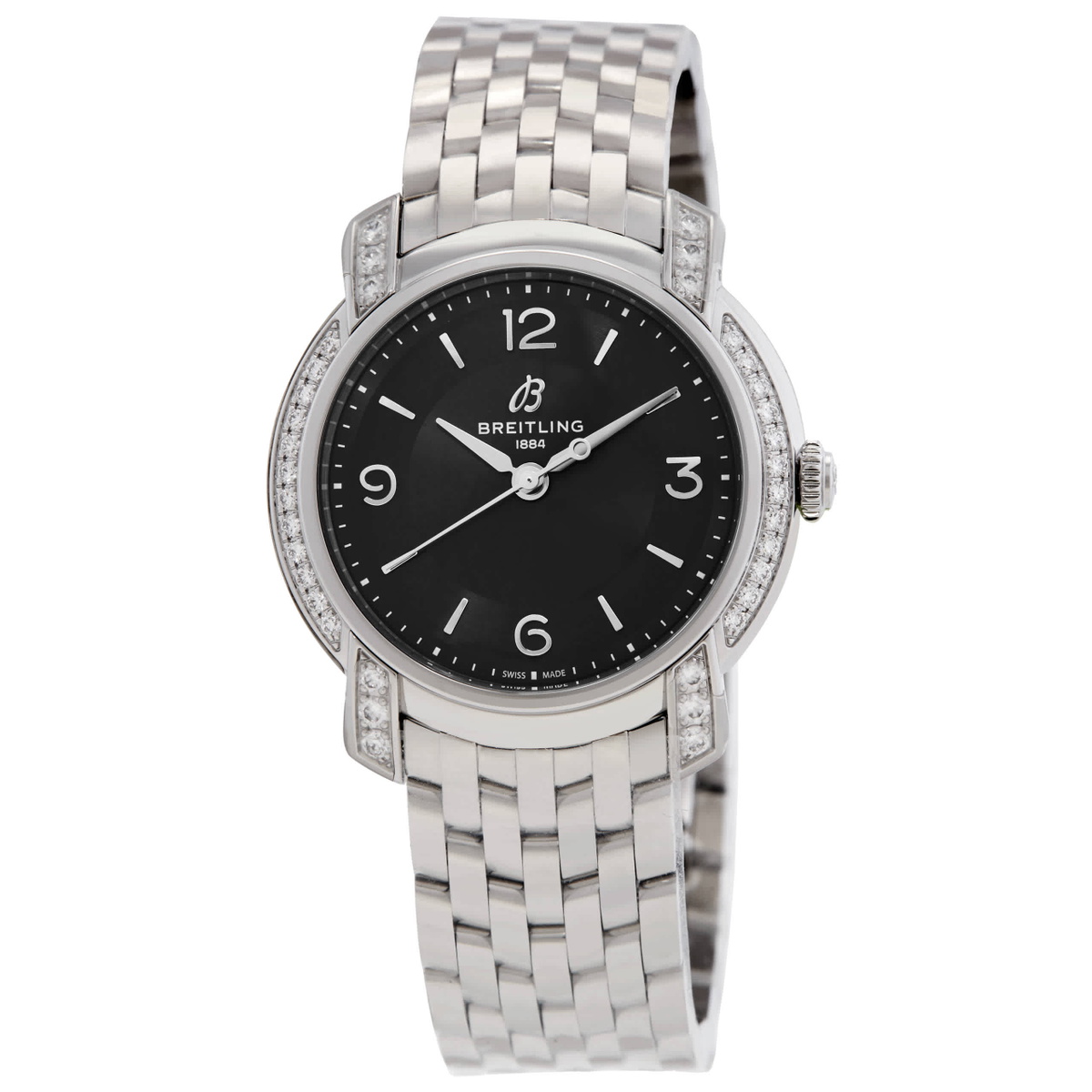 Breitling Premier Quartz Diamond Black Dial Ladies Watch A77330671B1A1