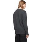 MM6 Maison Margiela Gray Wool V-neck Cardigan
