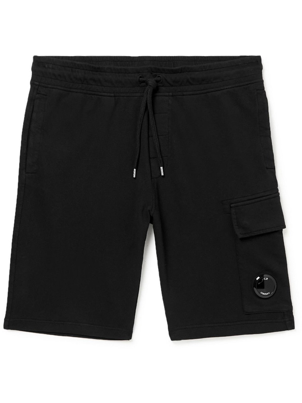 Photo: C.P. Company - Straight-Leg Garment-Dyed Cotton-Jersey Drawstring Cargo Shorts - Black
