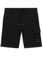 C.P. Company - Straight-Leg Garment-Dyed Cotton-Jersey Drawstring Cargo Shorts - Black