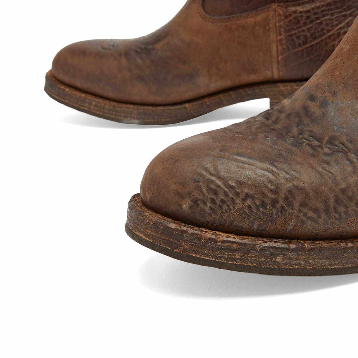 Visvim Men's Wabanaki Folk Boots in Dark Brown Visvim