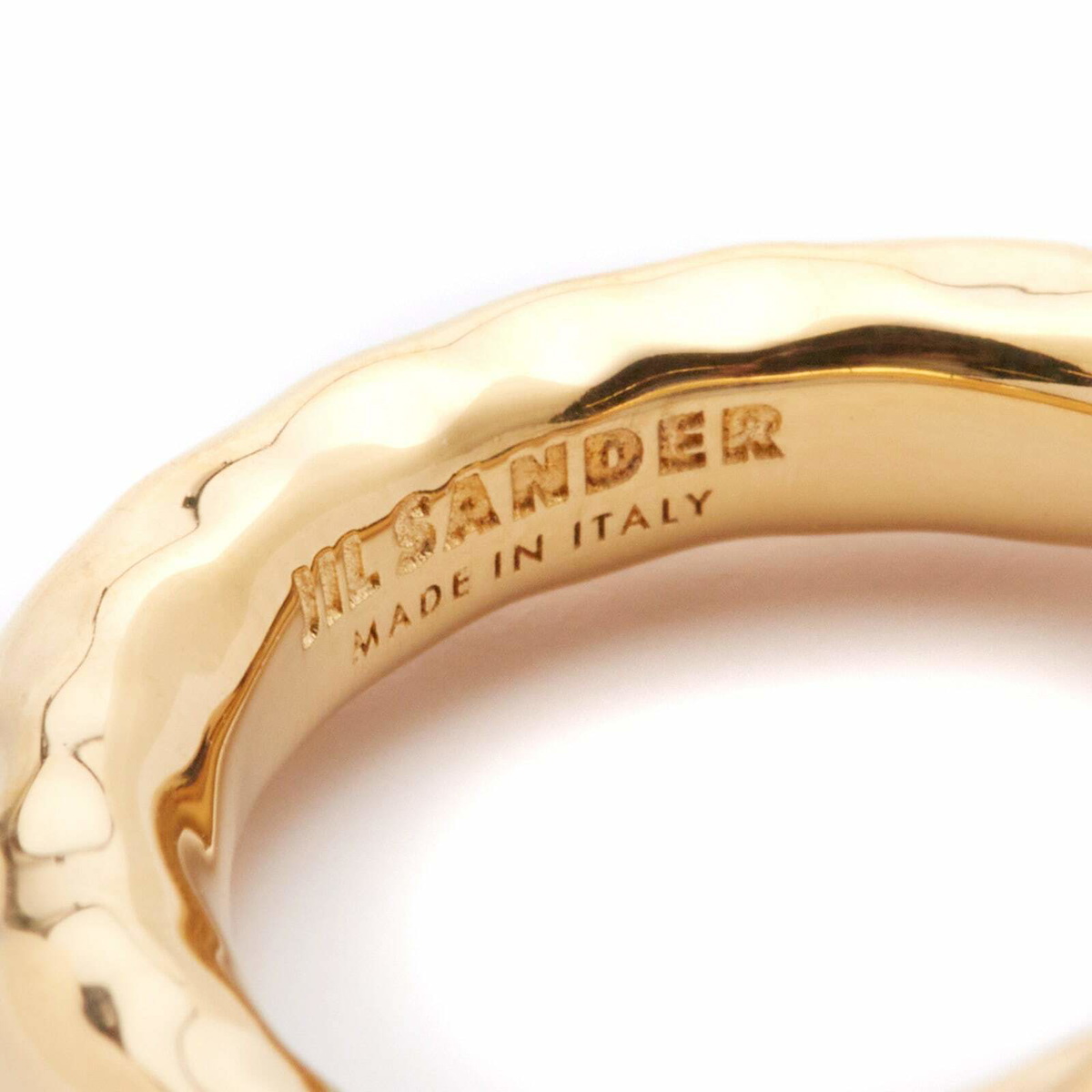 Jil Sander Women's FW5 Hammered Ring in Gold