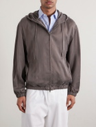 Amomento - Satin Hooded Jacket - Brown