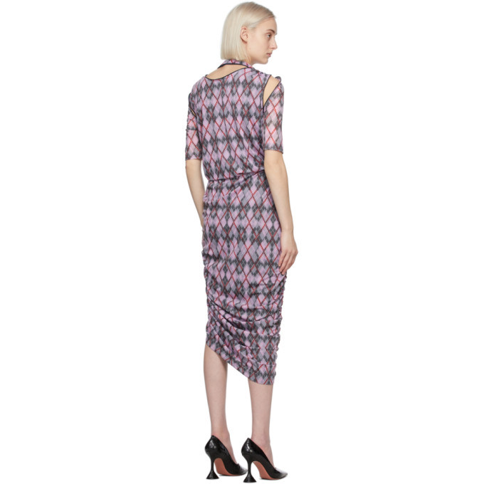 Y/Project Pink Argyle Convertible Dress Y/Project