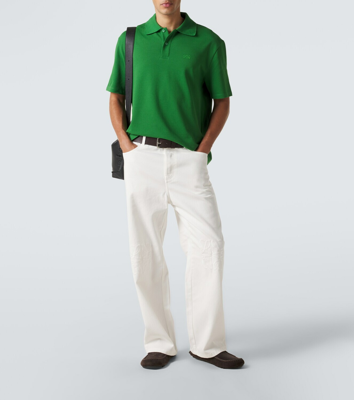 Loewe Logo embroidered cotton polo shirt