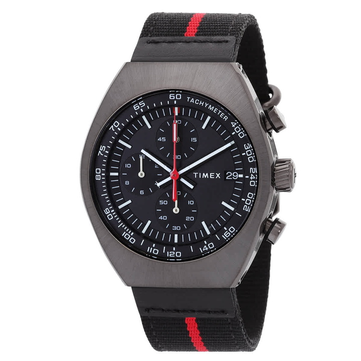 Photo: Timex Legacy Tonneau Chronograph Quartz Black Dial Mens Watch TW2W50200