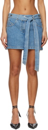 The Attico Blue Denim Miniskirt