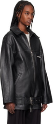 REMAIN Birger Christensen Black Oversize Leather Jacket