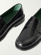 VINNY's - Yardee Polished-Leather Penny Loafers - Black