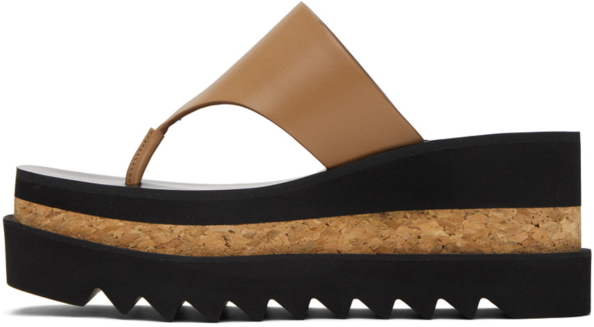 Stella McCartney Tan Sneak-Elyse Platform Thong Sandals