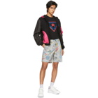 Moschino Black and Pink Hyperspace Zip-Up Hoodie