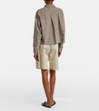 The Frankie Shop Marfa pleated cotton Bermuda shorts
