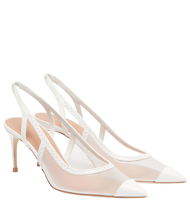 Photo: Malone Souliers Aubrey 70 mesh slingback pumps