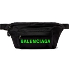 BALENCIAGA - Logo-Print Canvas Belt Bag - Black