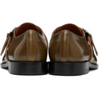 Marni Khaki Shaded Leather Buckle Monkstraps