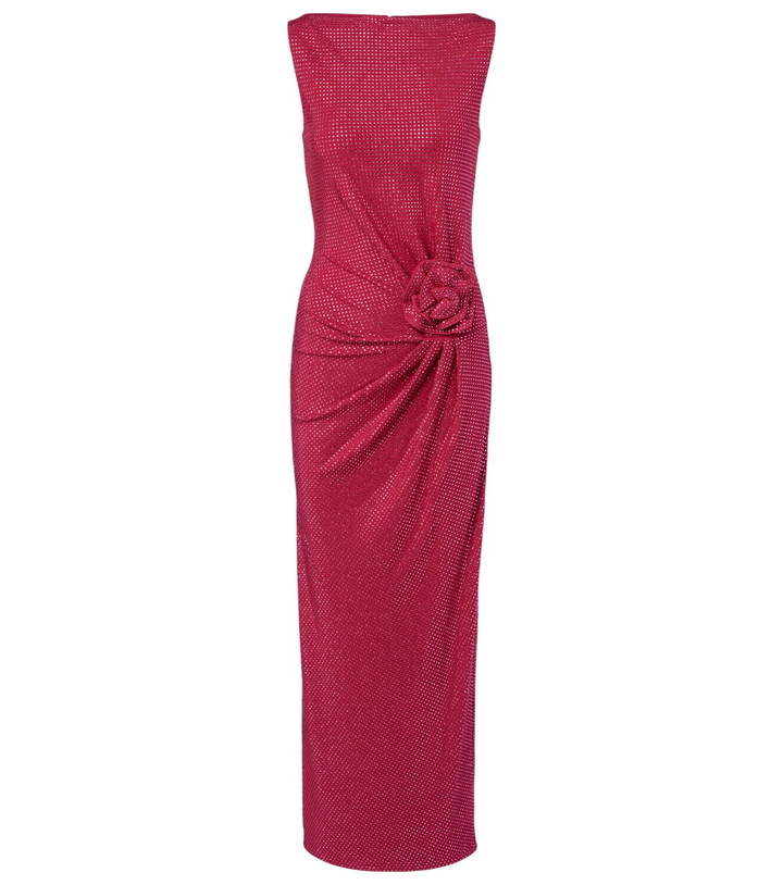 Photo: Roland Mouret Floral-appliqué embellished gathered maxi dress