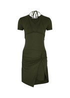 Gimaguas Julia Layered Stretch-jersey Mini Dress Khaki