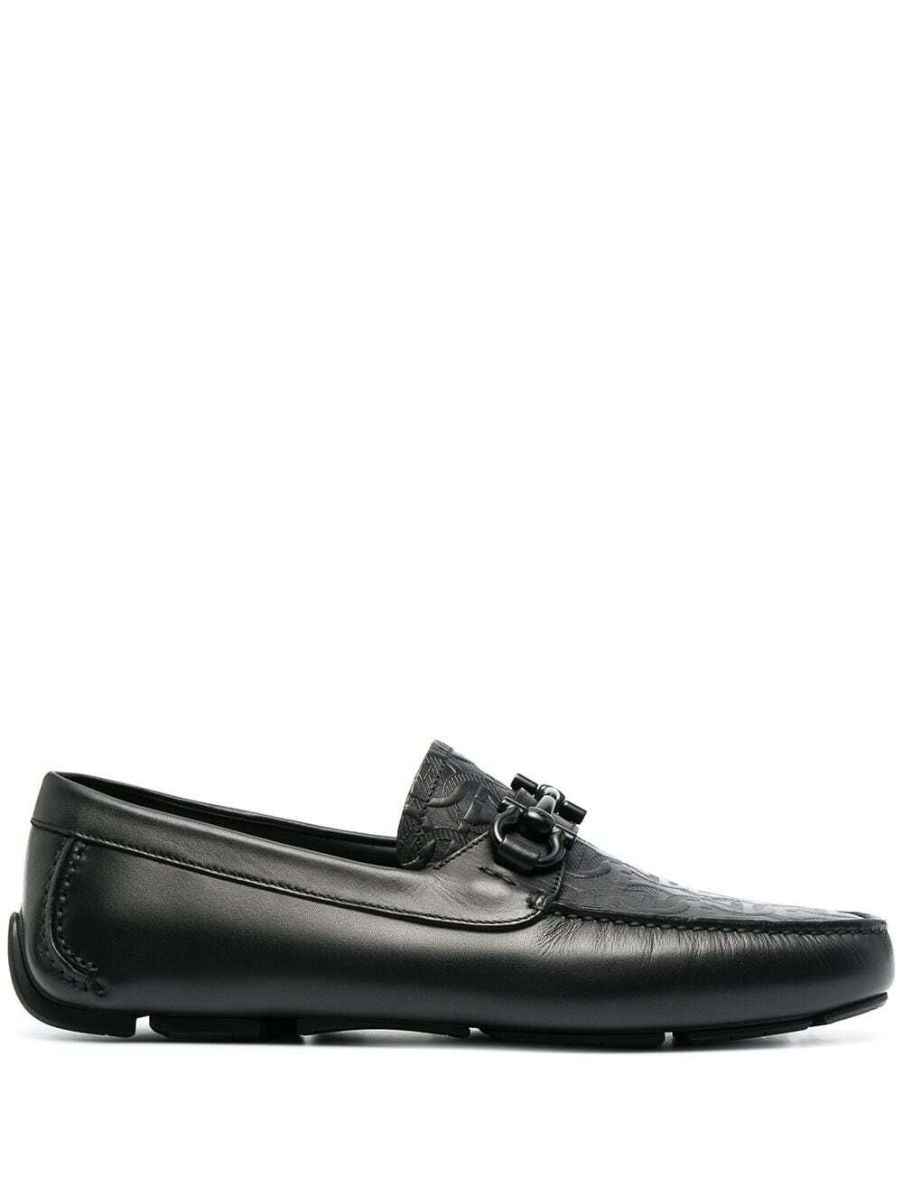 Ferragamo Gancini-detail leather loafers - Black