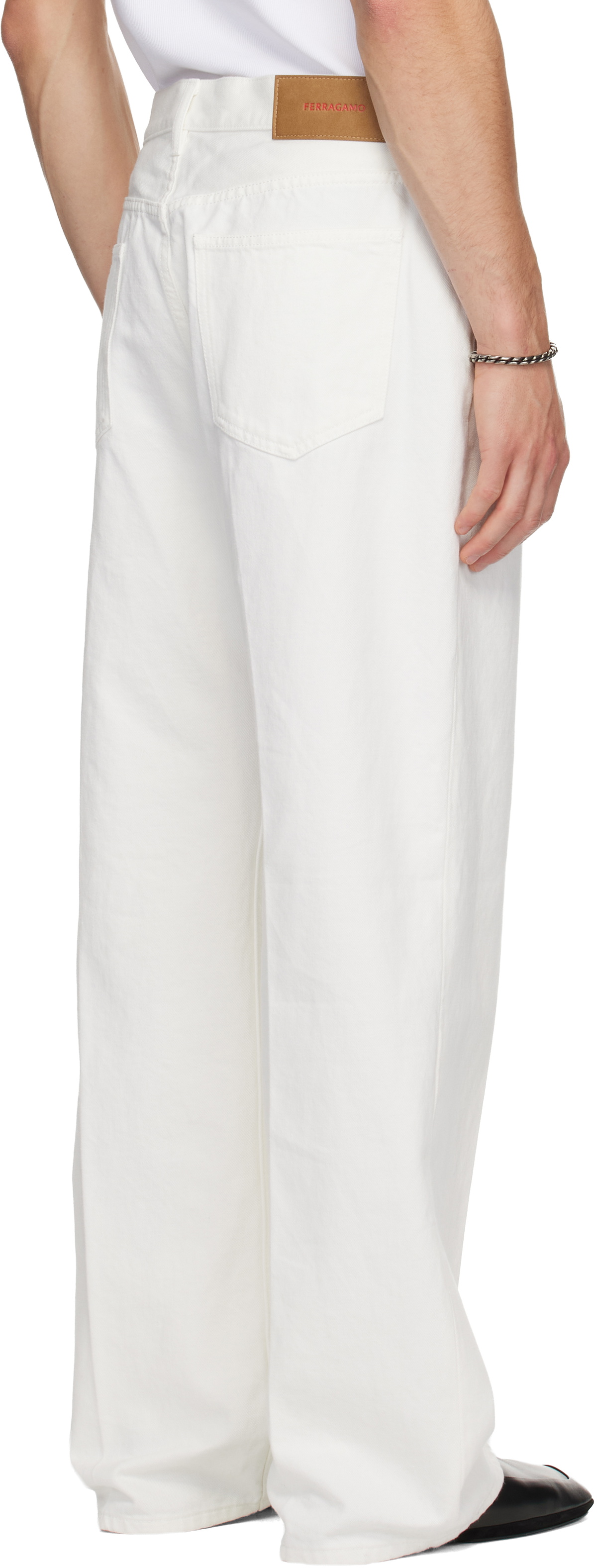 Ferragamo White Five Pocket Jeans