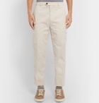 Brunello Cucinelli - Tapered Cotton-Blend Trousers - Beige