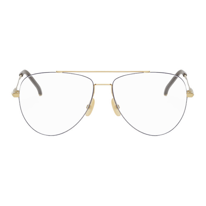 Photo: Fendi Gold and Brown Aviator Glasses