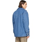 Nanushka Blue Denim Sherpa 90s Wash Jacket